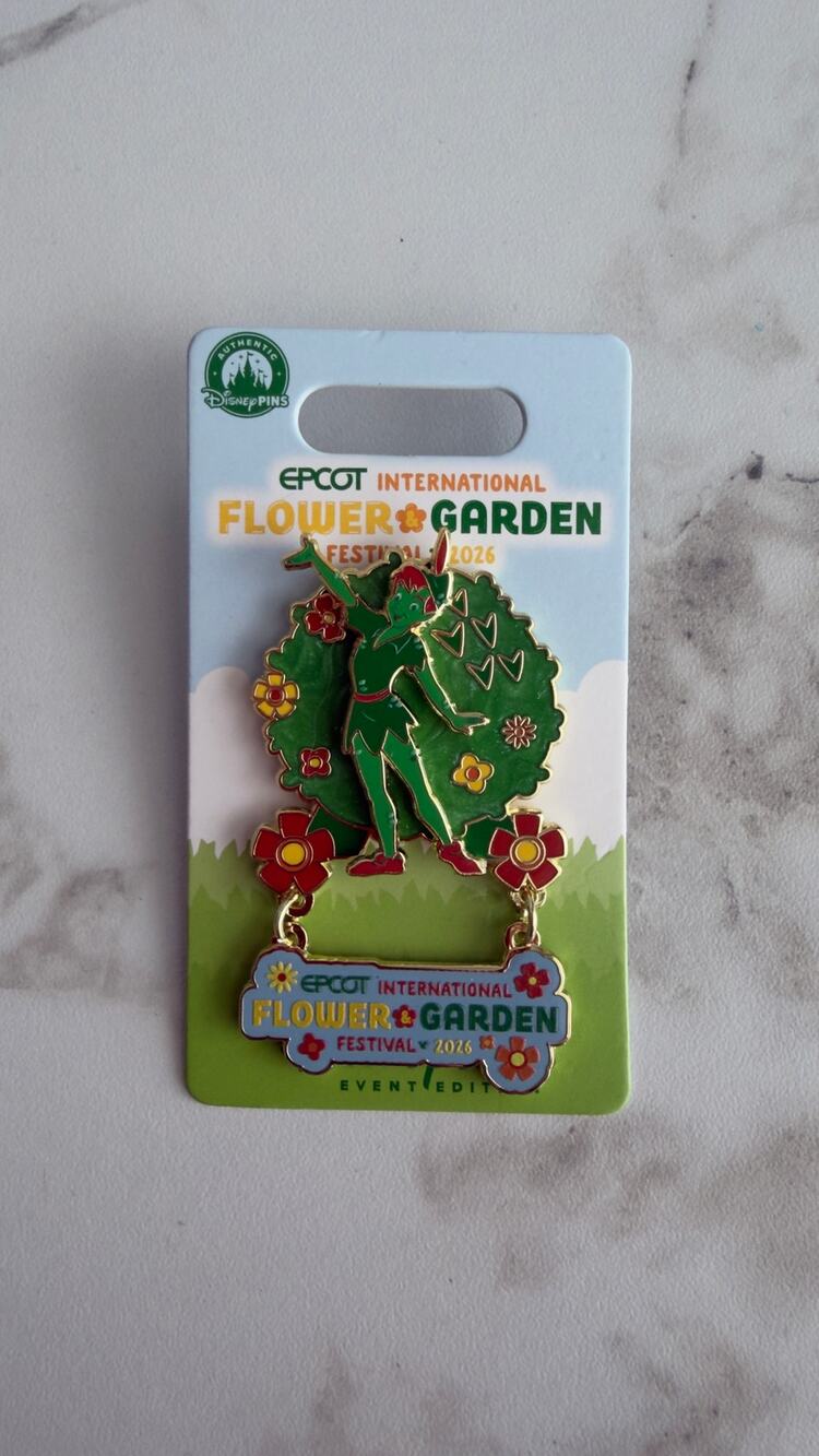 Disney Parks 2026 EPCOT Flower & Garden Festival Peter Pan Pin NEW